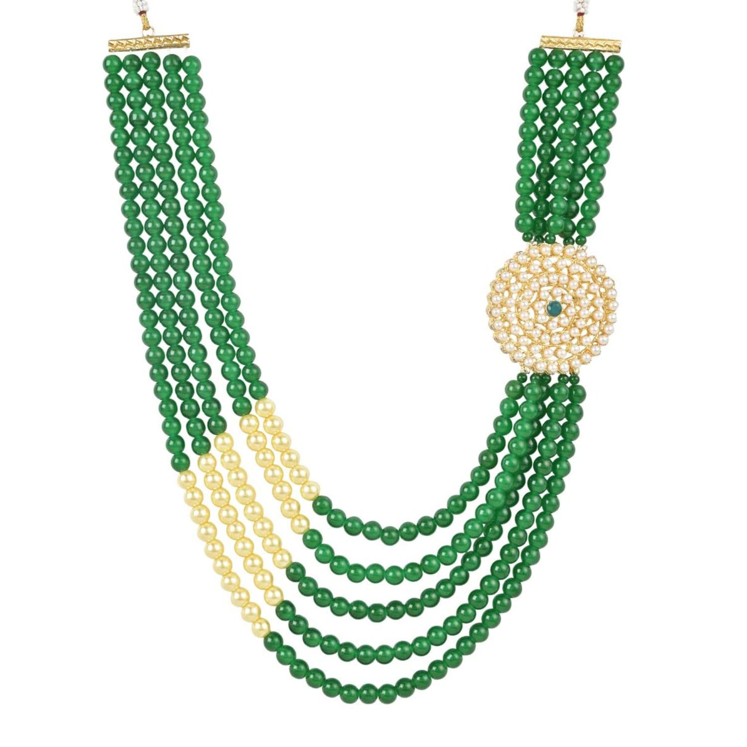 I Jewels 5 Layered Traditional Gold Plated Dulha Moti Mala with Beaded Maharaja Haar/Groom Necklace For Men (MLP51G) (B0C2D5LKRB) Amazon Price History, Amazon Price Tracker