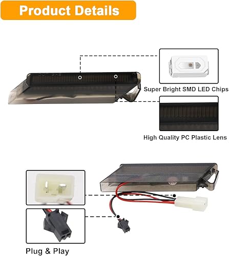 Miniatura 6 de Luces direccionales de espejo lateral compatibles con F150 2004-2014para Raptor 2010-2014para Mark LT 2006-2008 (lente ahumada intermitente