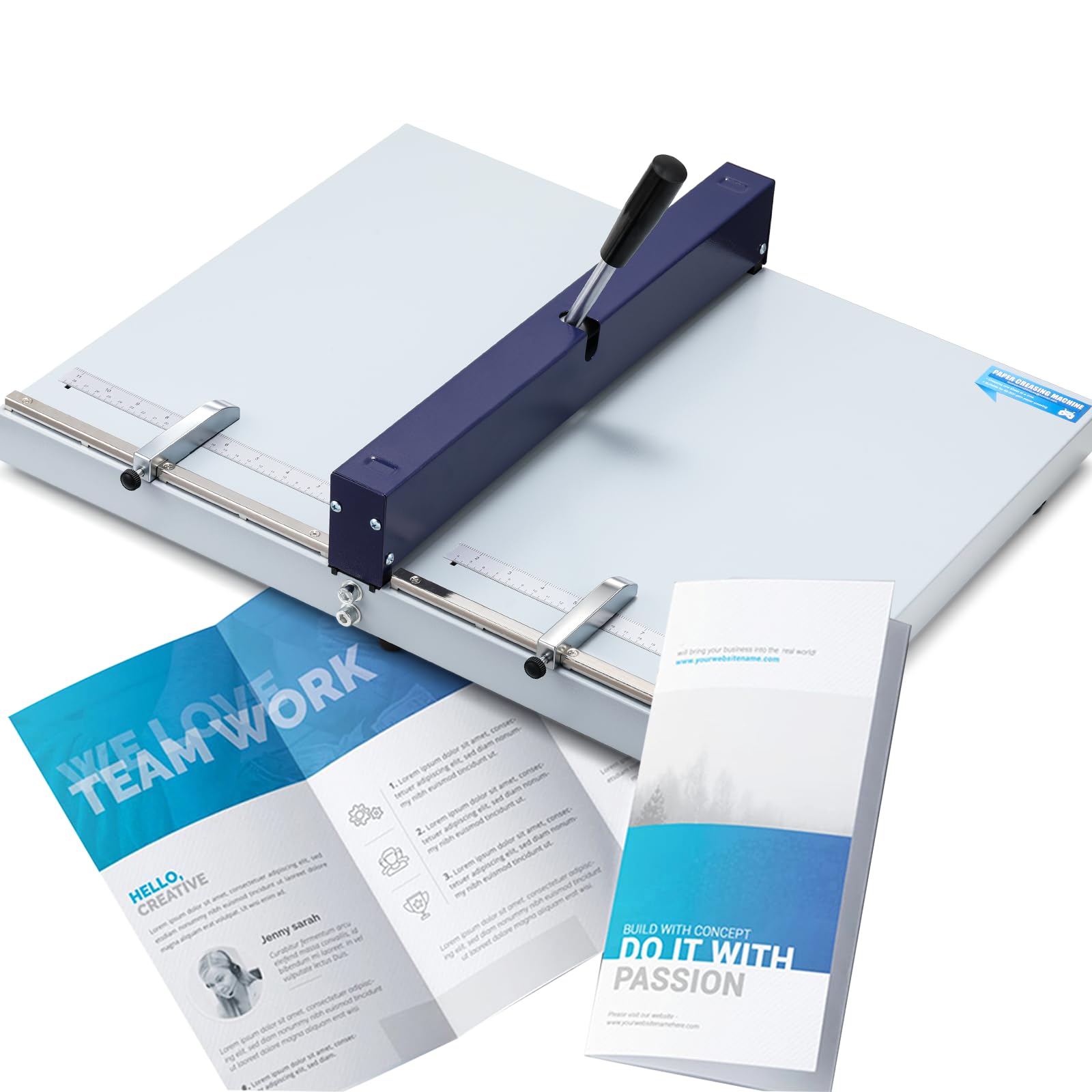 Mxmoonant Machine à plier manuelle avec 2 blocs réglables et règle de positionnement métrique/impérial pour papier cartonné
