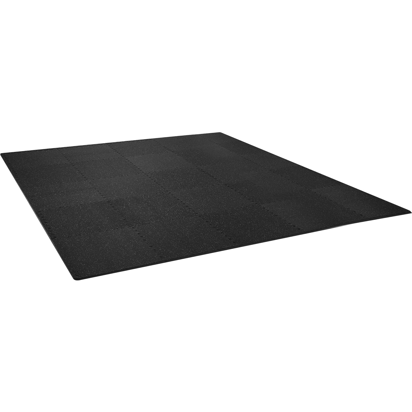 VEVOR Tapis en Caoutchouc à Emboîtement 25 Pcs Protections Sol en Mousse 14 mm d'Épaisseur Tapis de Sol Emboîtables 9,3 m² Noir Gris Réduction du Son et du Bruit pour Protéger Vos Surfaces des Rayures