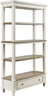 Signature Design by Ashley Realyn French Country 75" Bookcase with Drawer, Chipped White