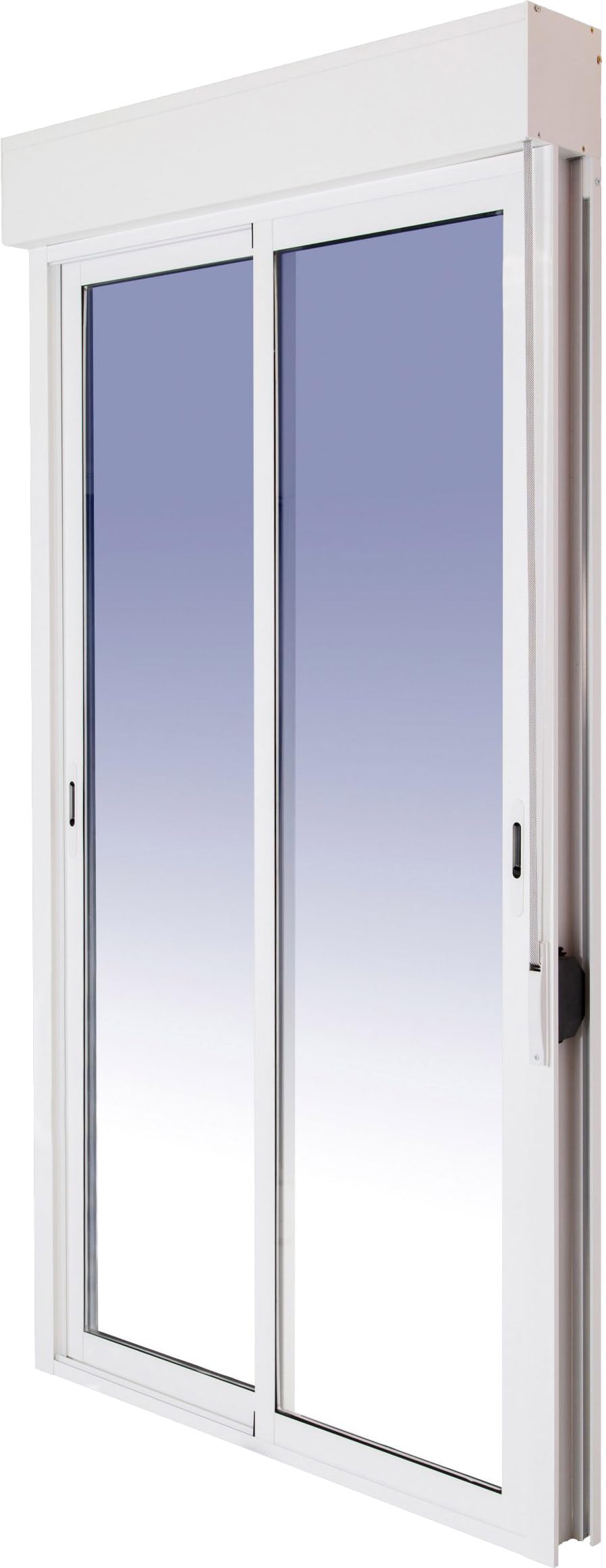 Ventanastock Balconera Aluminio Corredera Con Persiana (PVC) 1400×2185 2 hojas (marco y cajón persiana en kit)