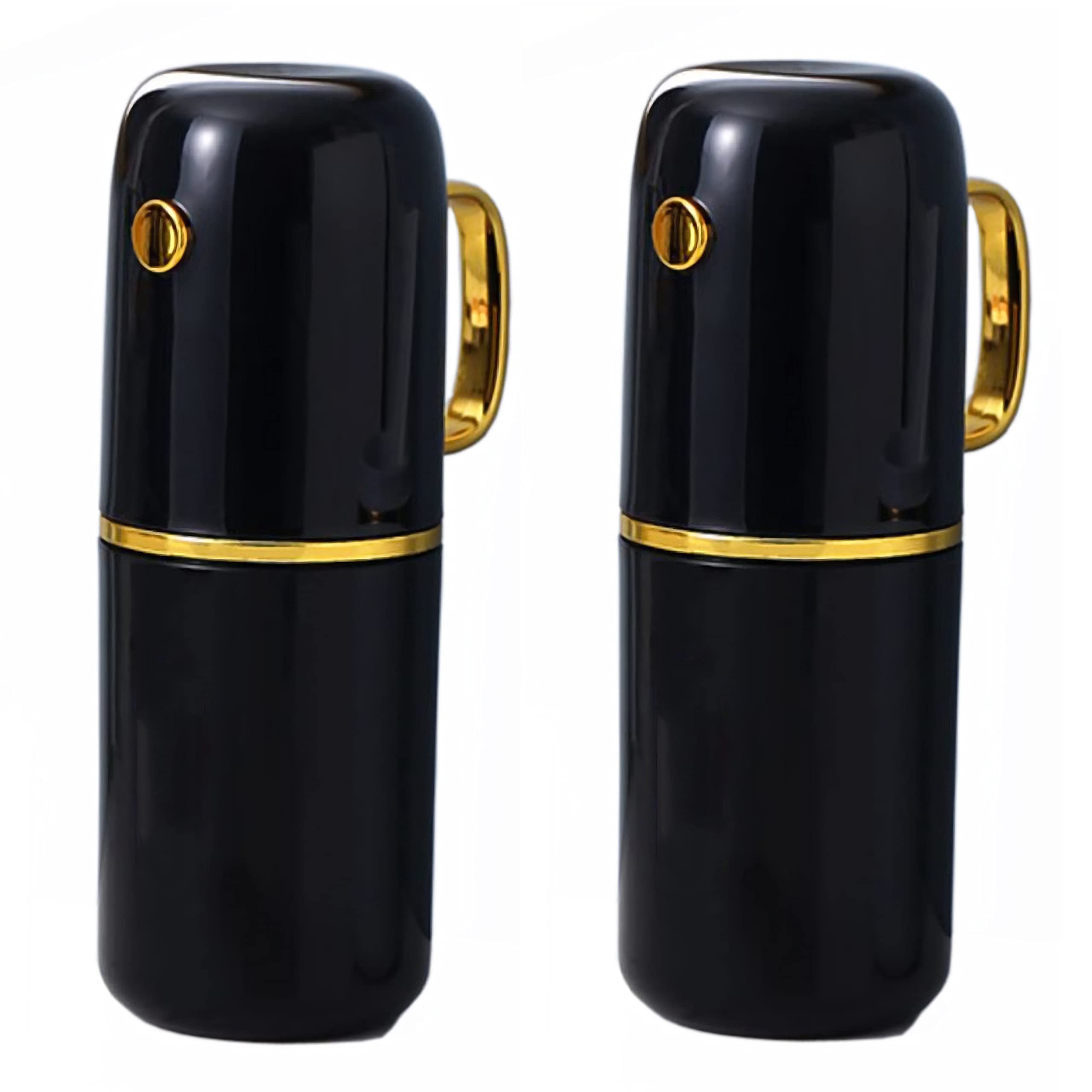 Set di Accessori per Il Bagno 2 Pezzi Porta spazzolino da Viaggio con 2 Tazze, 8,8 Pollici Custodia per spazzolino Viaggio d'Affari e Scuola, Bagno, Nero