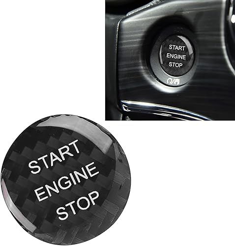 Miniatura 7 de ramuel Compatible con panel de botón de arranque y parada de motor interior de fibra de carbono, accesorios de automóvil para Jeep Grand Cherokee