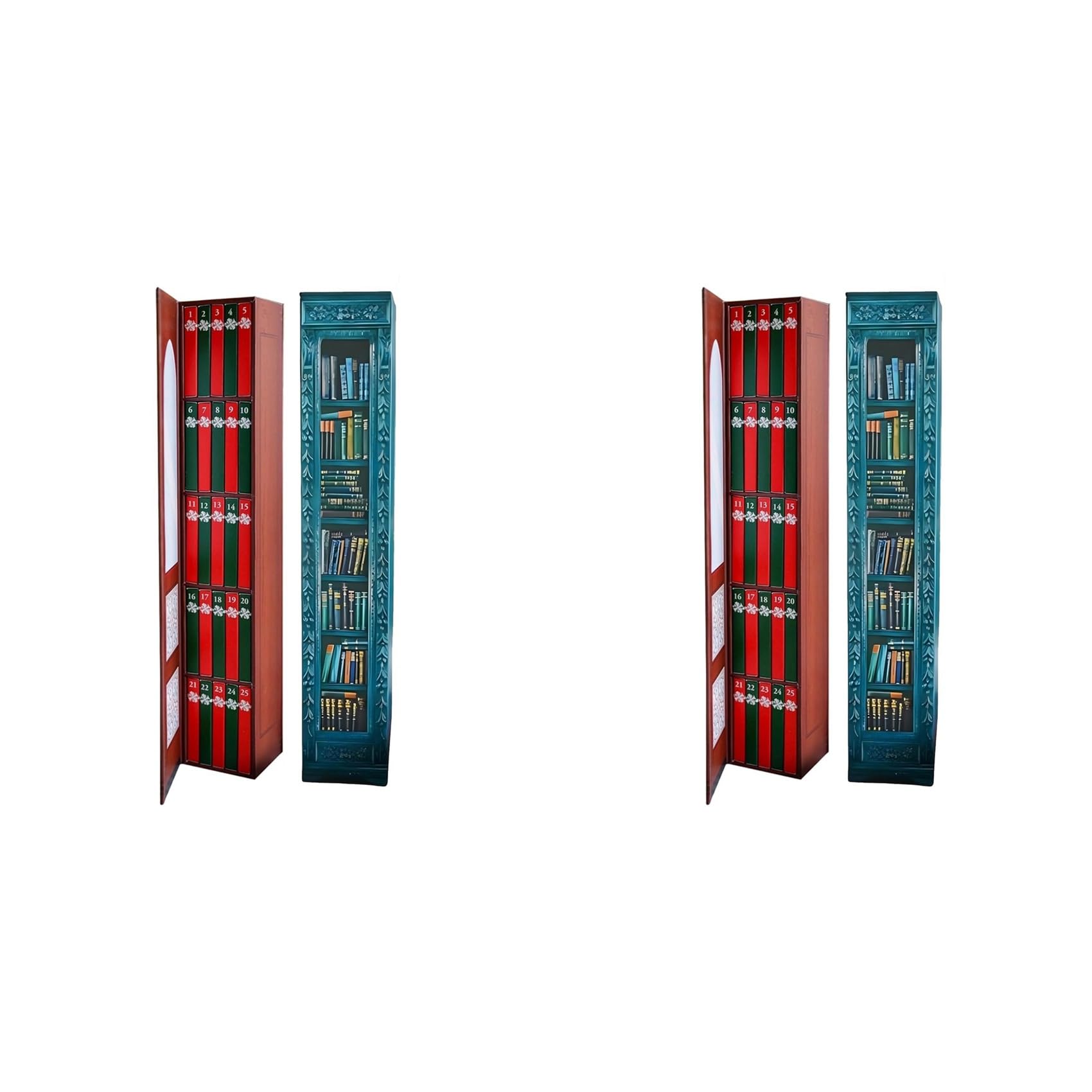 Vjsujehgy 4Pack Mini Book Ornament Advent Calendar, Christmas Advent Calendar with Book Gift, Advent Calendar