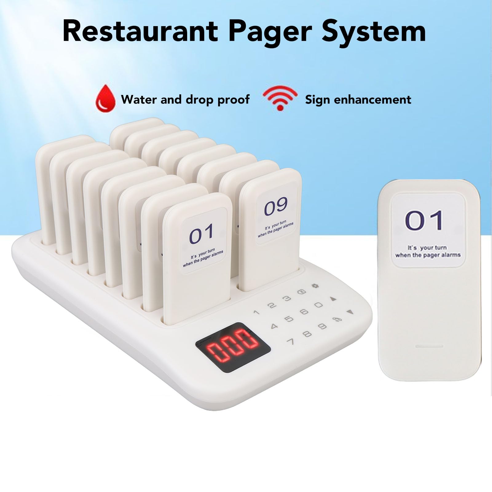 System Pagera dla Restauracji, 16 Pagerów dla Restauracji, Bezprzewodowy System Przywoławczy dla Restauracji, Brzęczyk do Jedzenia Dalekiego Zasięgu o Długości 1600 Stóp, Tryby