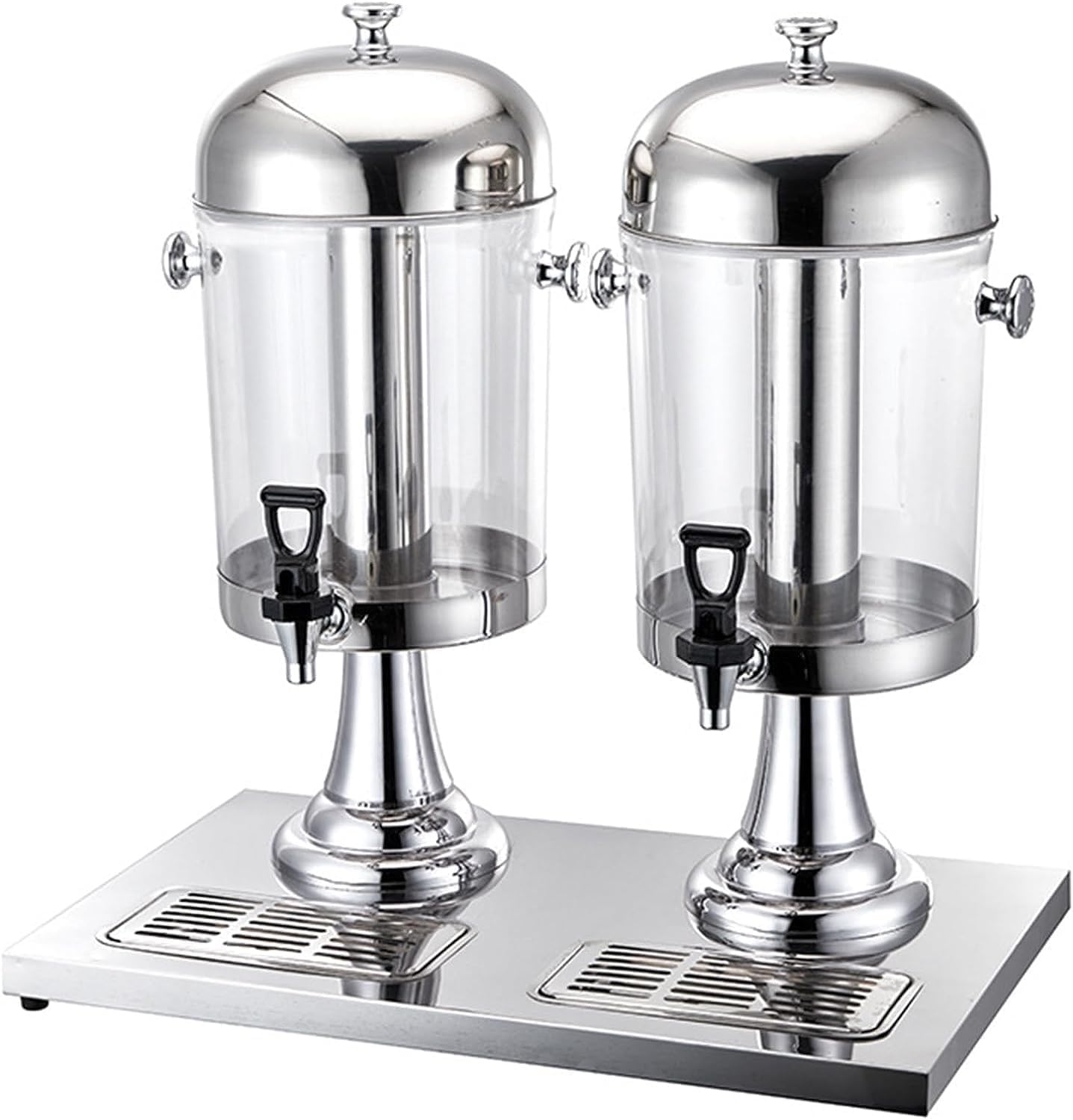 MYUYEE Drink Dispensers For Parties, Stainless Steel Juice Beverage Dispenser, 8/16/24L Catering Drinks Fountain, For Juice Tea Lemonade Iced Coffee (Silver 16L)