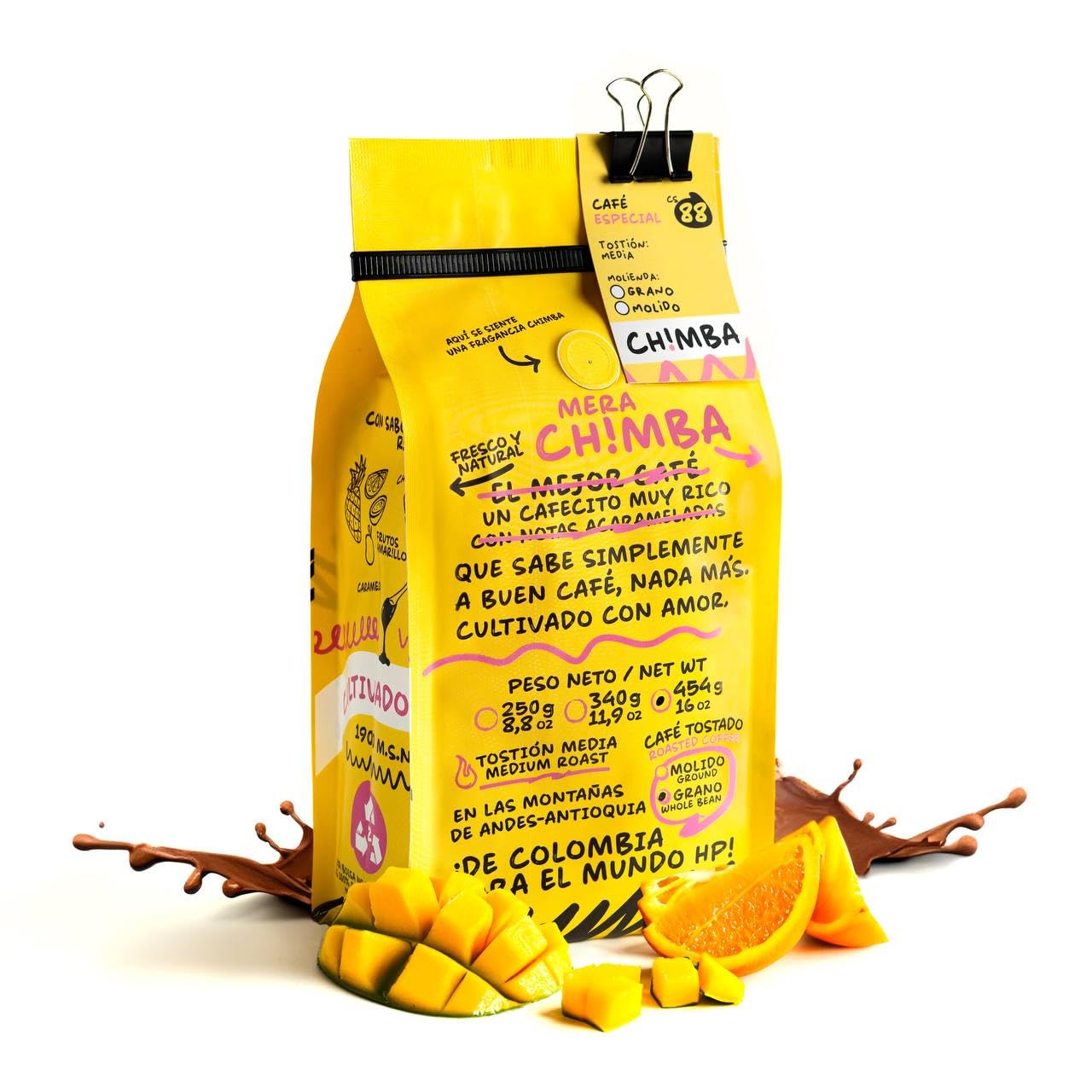 Chimba Single Origin Specialty Coffee 500g: Fresh Colombian Whole Beans with Medium Roast from Antioquia & Cupping Score 88