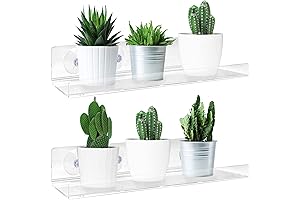 2-Pack Clear Acrylic Suction Cup Window Shelves: Expand Your Indoor Garden Space