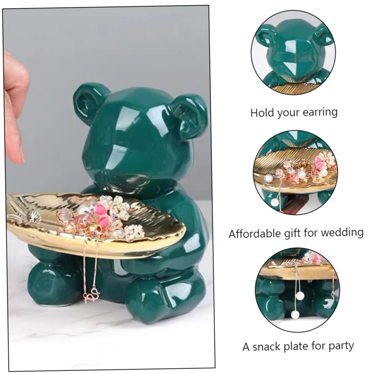 Holibanna Bandeja Decorativa Ideal Para Baño y Dormitorio Soporte De Joyería Plato De Cerámica