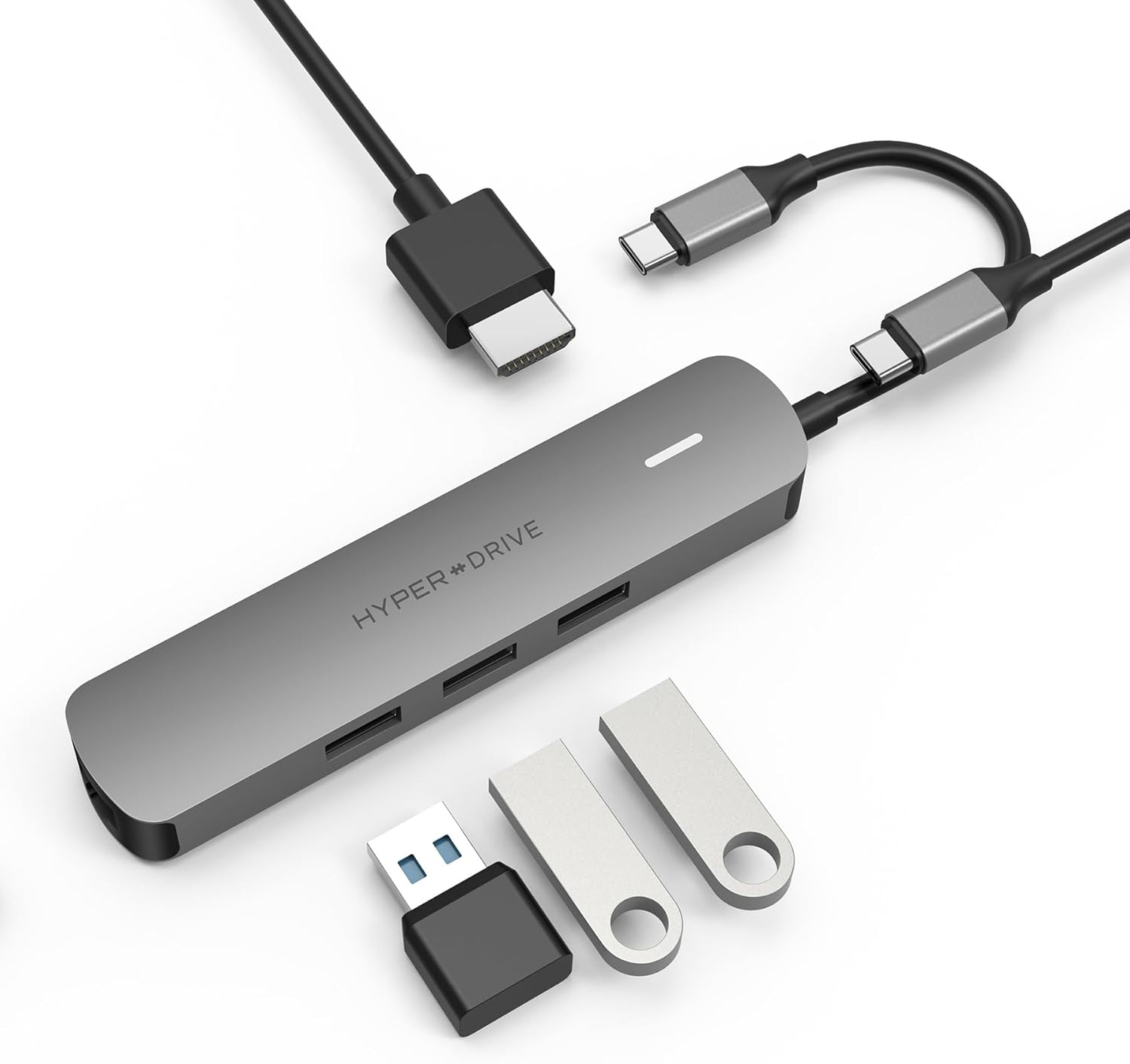 HyperDrive Tube 6-in-1 USB-C Hub - Grey