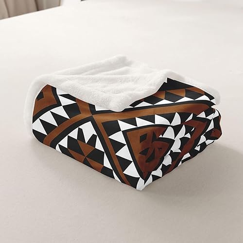 Miniatura 7 de Manta rústica del oeste de 50 x 60 pulgadas para hombres, manta de forro polar azteca del suroeste de felpa bohemia manta de cama étnica mexicana