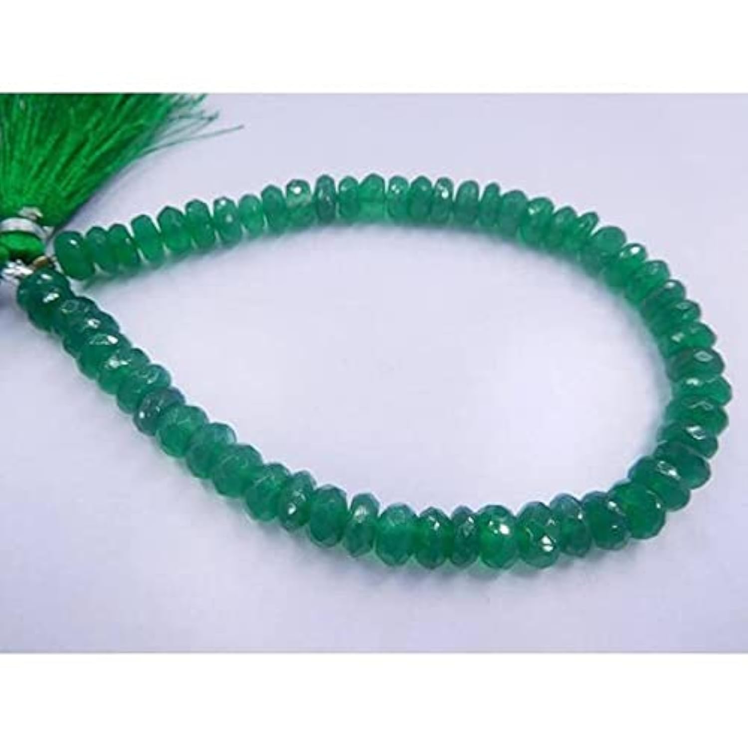 Perles onyx vert naturel 6-7mm rondelle facettée pierre gemme véritable fil 8 pouces LKBEADS