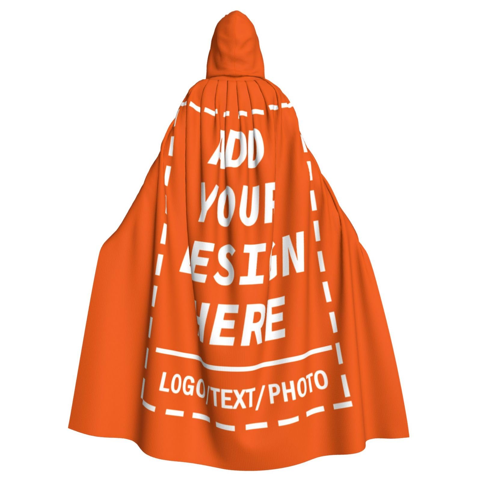 Custom Cape with Photo Personalised Black Cloak with Hood Custom Witches Cape Cosplay with Image Text Name Funny Gifts Accessories Adult Fancy Dress Costume for Masquerade, Halloween, Family Party