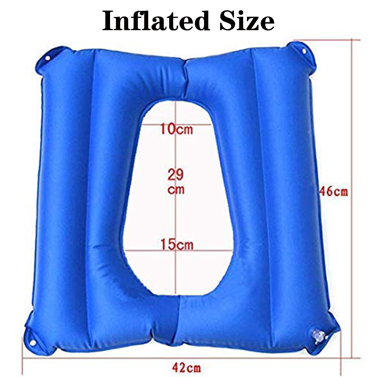 NEFSO Cojín de Aire antiescaras para Pacientes con Orificio: Almohada de Aire Inflable para Silla de Ruedas, hemorroides, Embarazo, Alivio del Dolor de coxis y enfermería en la Cama, Azul (Azul)
