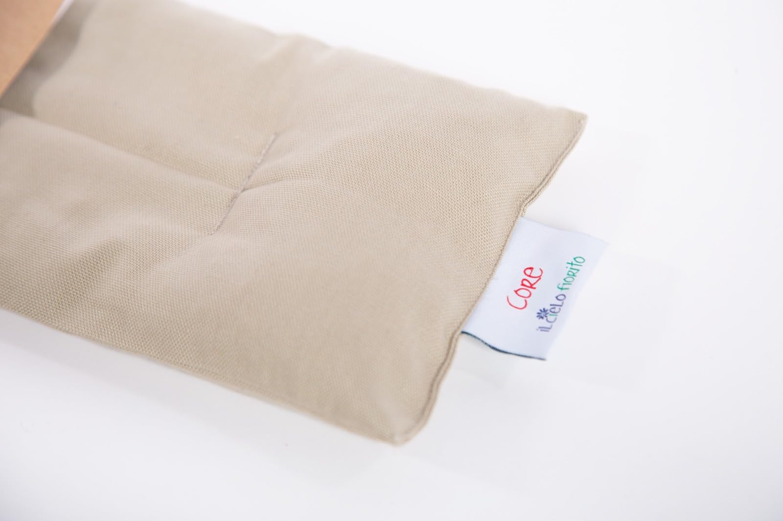 IL CIELO FIORITO - CORE, Fascia Riscaldante con Noccioli di Ciliegia, Cotone 100%, 65x15 cm, 750g, per Microonde, Linea Classica (Sabbia)