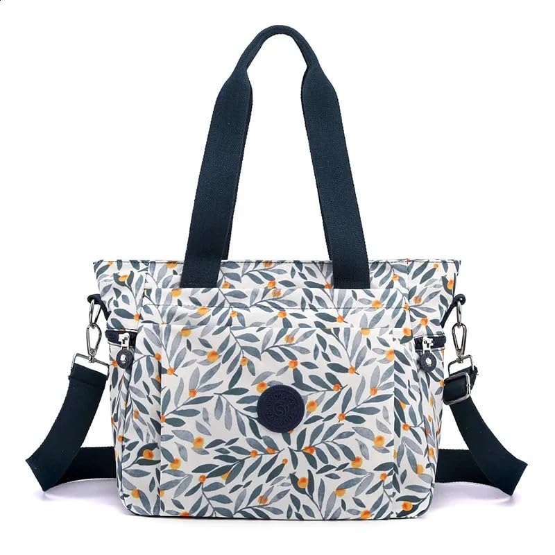 Image of FURN ASPIRE Premium Nylon Waterproof Handbags for Womens Shoulder Bags Crossbody Bag With Two-Tone Floral Design Ladies Messenger Bag For Daily Use, Work, or Travel.