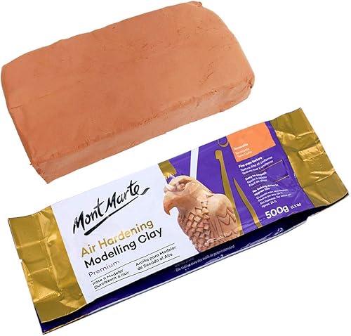 Miniatura 3 de Mont Marte Arcilla de modelado de endurecimiento al aire de color terracota 500 g (1.1 lb). Arcilla seca al aire de color terracota con tiempo de