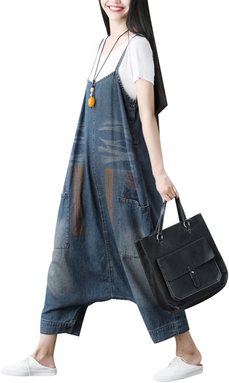 Women's Casual Baggy Denim Bib Overalls Pant Jeans Jumpsuits - Image 4