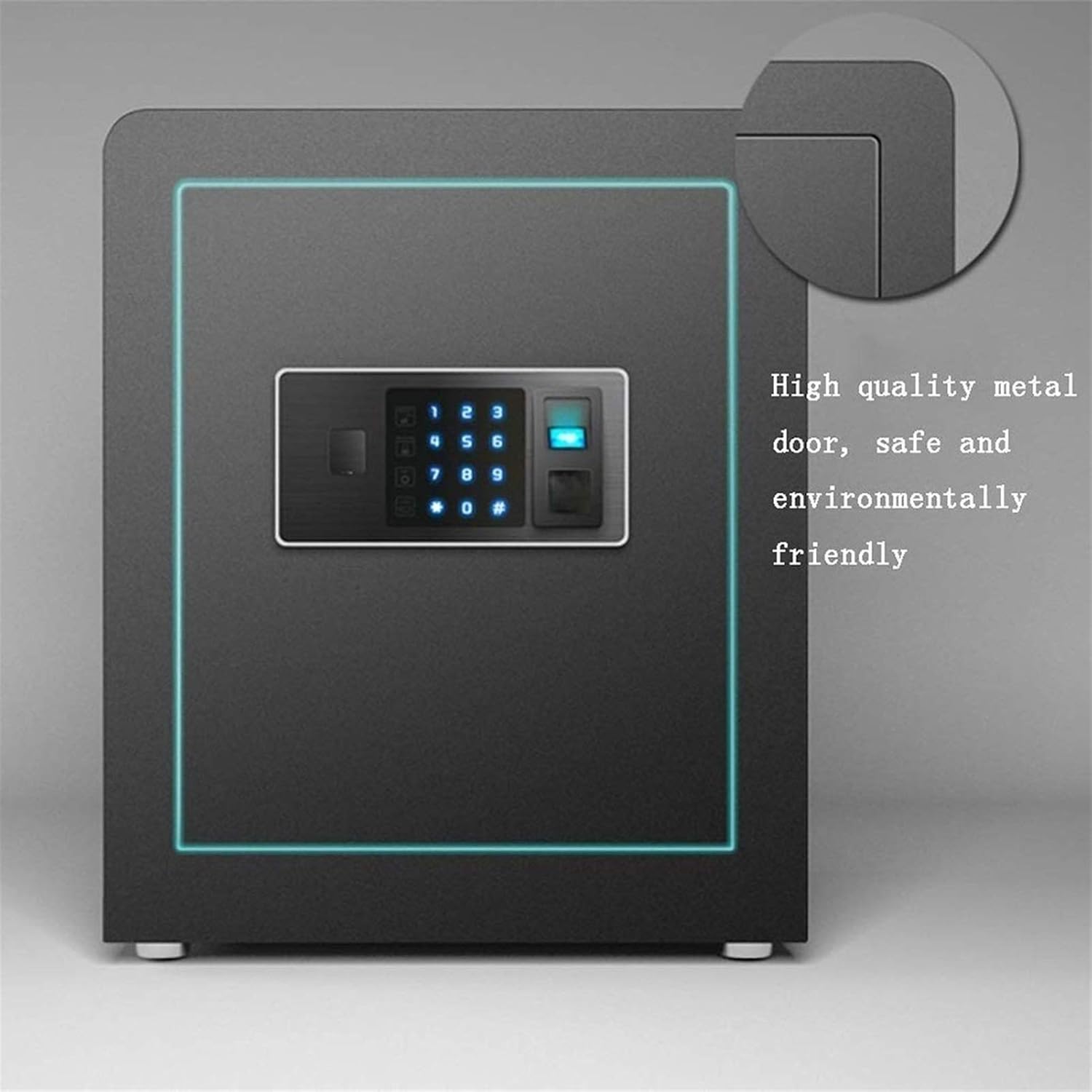 Safe and Fingerprint Password Unlocking Box - Safe Box Money Box Safety Boxes for Home Digital Safe Box Steel Alloy Drop Safe (Color : Black) (Gold)