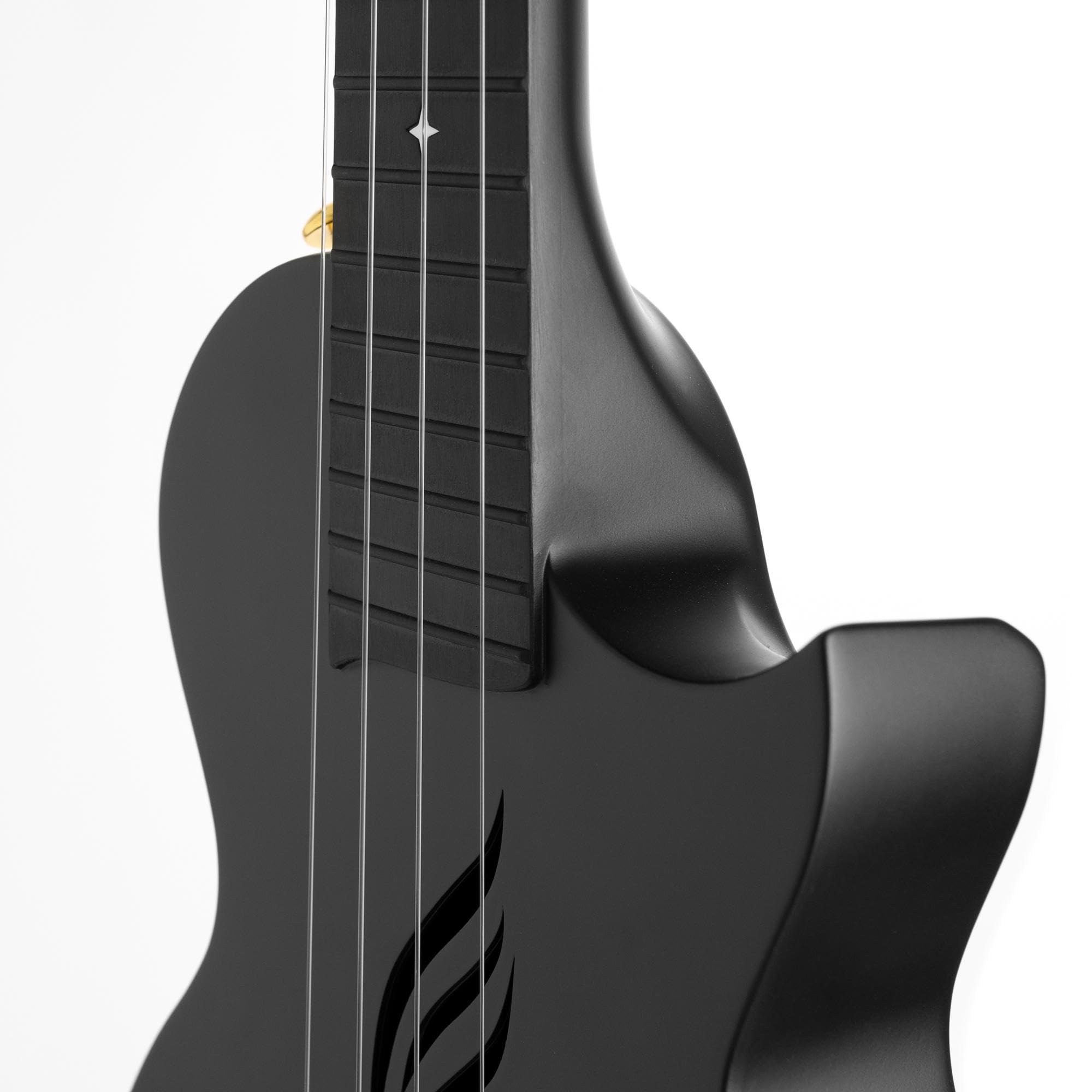 CASCHA Konzert Ukulele Set aus Kohlefaser I Carbon Ukulele Starter Kit mit 3 Plektren Tasche Gurt I Ukulele Set Fluorcarbon Saiten I Kleine Hawaii Gitarre für Anfänger Fortgeschrittene I Schwarz