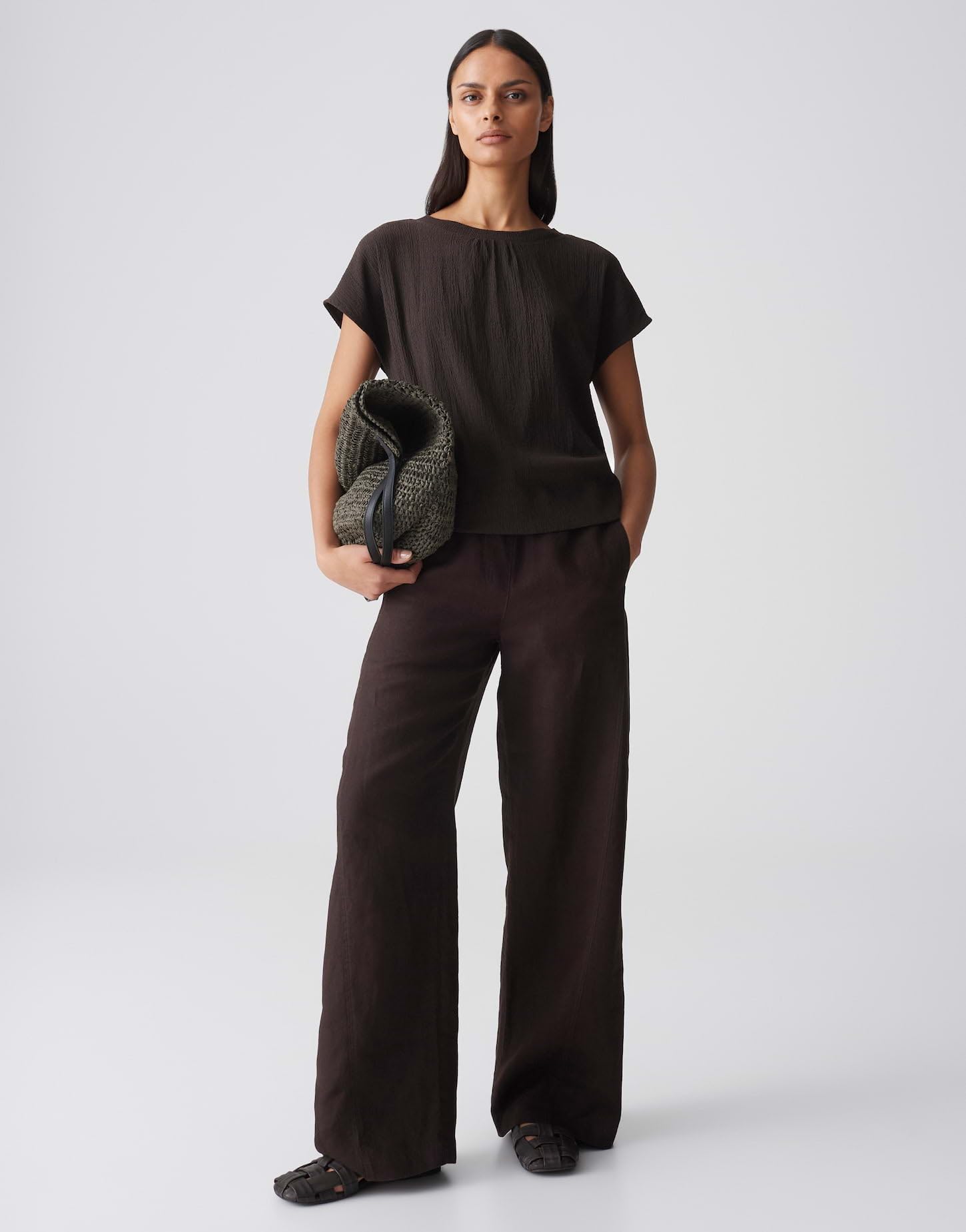 OPUS Damen Kurzarmshirt | Jerseyshirt mit Crinkle Effekt Regular Fit