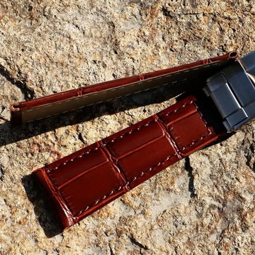 Bracelet de montre en cuir véritable INFRI 20mm compatible avec boîtiers Datejust - 4