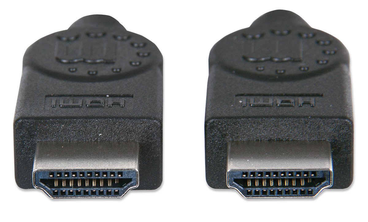 Manhattan 323260 - Cavo HDMI ad alta velocità con canale Ethernet (HEC ARC 3D 4K) da maschio a HDMI maschio schermato, 15 m, colore: Nero