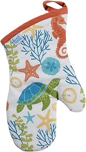 Miniatura 4 de Kay Dee Designs - Paquete de cocina de tortuga marina de 4 piezas, 2 toallas de doble propósito, agarradera y guante de horno