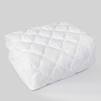 Queen Air Mattress Pad Cover Thick Quilted Inflatable Matresss Topper, Super Soft Breathable and Noiseless Down Alternative Fiber Mattress Pad Fits Up to 16 Inch Mattress