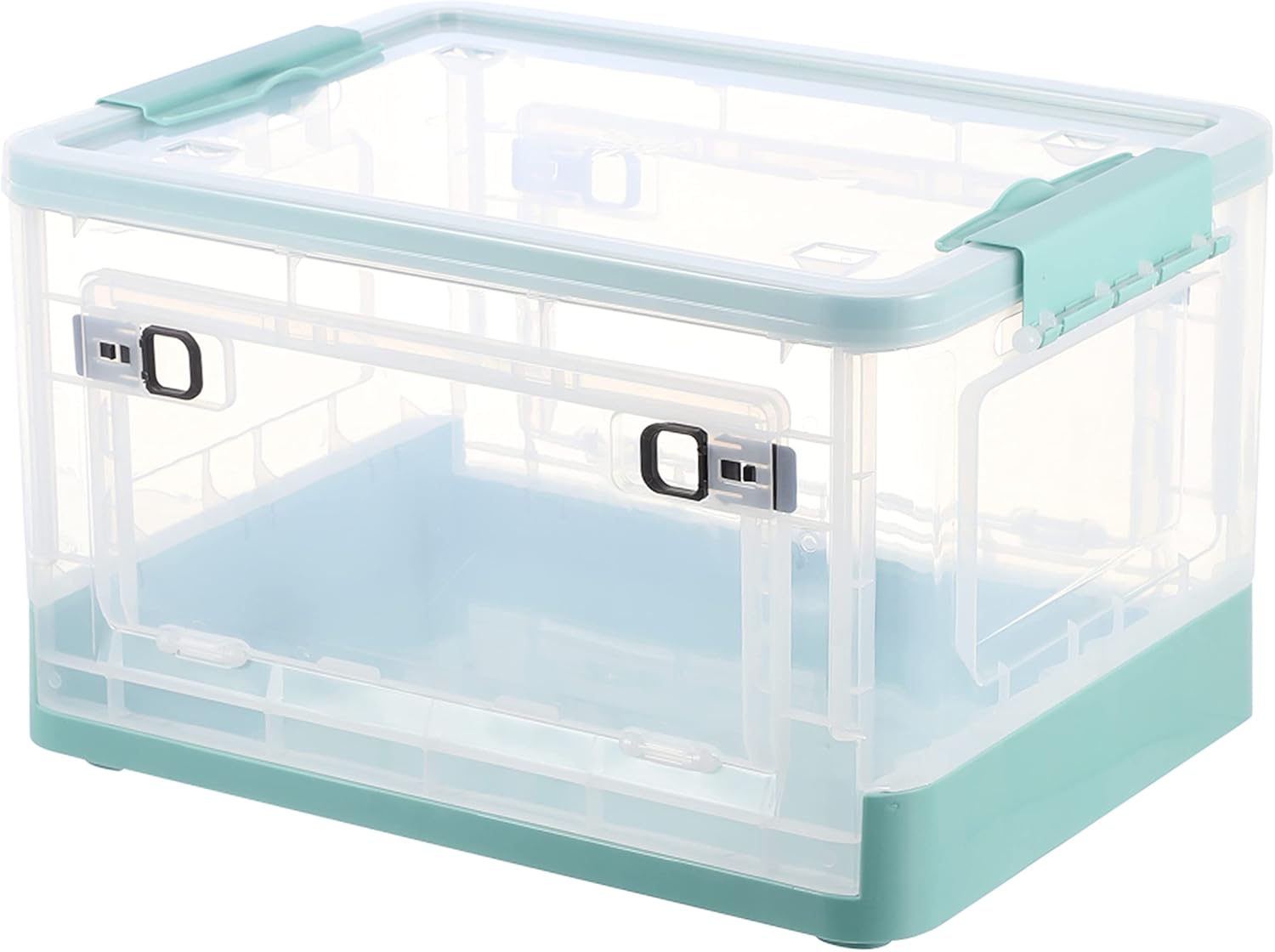 OEMVALATY Contenedores de almacenamiento de plástico transparente con tapa caja apilable de 28 cuartos de galón con rueda y puertas para botellas de juguetes de tela azul 1 unidad Guatemala