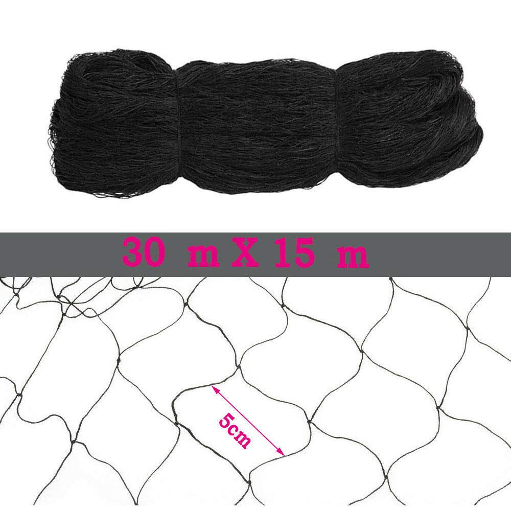 Filet de jardin anti-oiseaux - 30 x 15 m - Pour volière - Pour le jardin, la volaille, le jardin, la volaille, le jardin, la volaille, la barrière de 5 cm