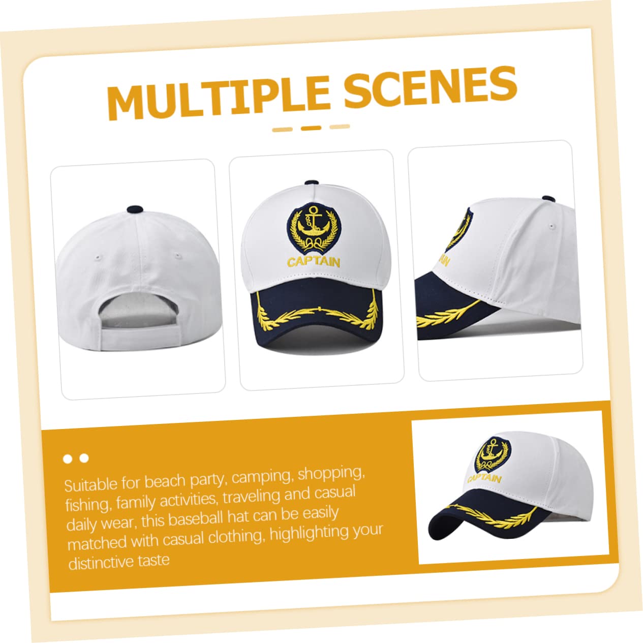 CALLARON Gorra Azul Marino Sombreros Sombreros De Golf Gorras De Béisbol Gorra Marina Tapa Gorro Sol Sombrero Sol De Canotaje Sombrero De Algodón