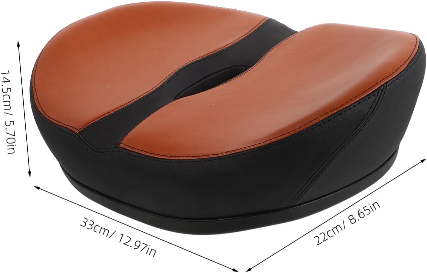 Noseless Wide Bike Seat Cushion for Stationary and Road Bikes Comfortable PU Foam Saddle with PU Cover Easy Installation and Pressure Relief for Men and Women