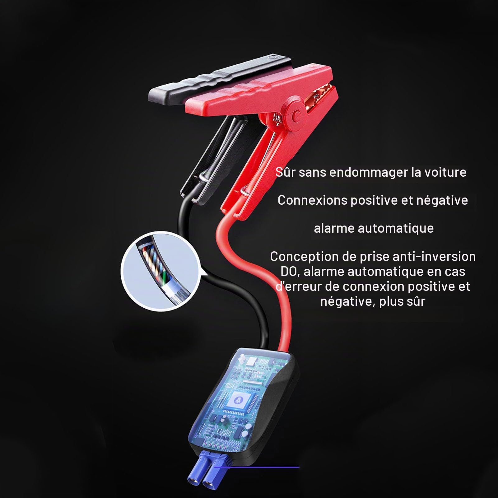 Démarreur de Saut de Voiture Portable 30000mAh, Ignifuge, Batterie Automatique, Booster, Bloc d'alimentation pour Véhicule