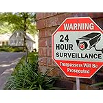 Diamond-ULTRA-REFLECTIVE-Warning-24-Hour-Surveillance-No-Trespassing-Metal-Sign-with-for-home-business-Video-Security-CCTV-Camera-12-L-x-12-H-Aluminum-12x12-Reflective