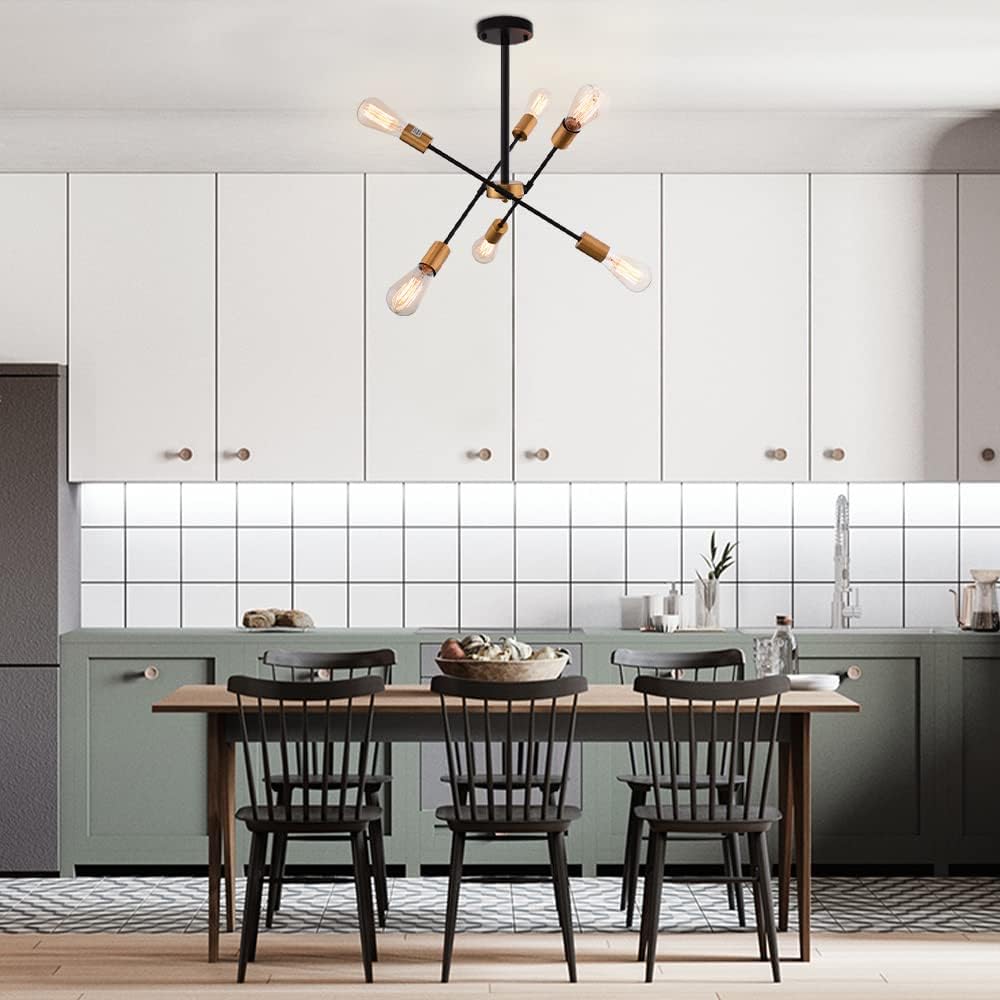 Crazy Clearance Sputnik Chandelier Semi Flush Mount Ceiling Light Black and Gold 6 Lights Modern Pendant Lighting Fixture Dining Room Bedroom Living Room Kitchen Up To 40% OFF Sputnik Chandelier Semi Flush Mount Ceiling Light Black and Gold 6 Lights Modern Pendant Lighting Fixture Dining Room Bedroom Living Room Kitchen