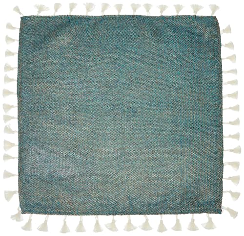 Image of STITCHNEST Jute Sofa Arm Cover with Tassels | Elegant Textured Hand Rest Protector | Durable & Long-Lasting | 18 x 22 Inches