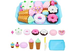 15 PCS Play Food for Kids - Pretend Toys Ice Cream and Donuts