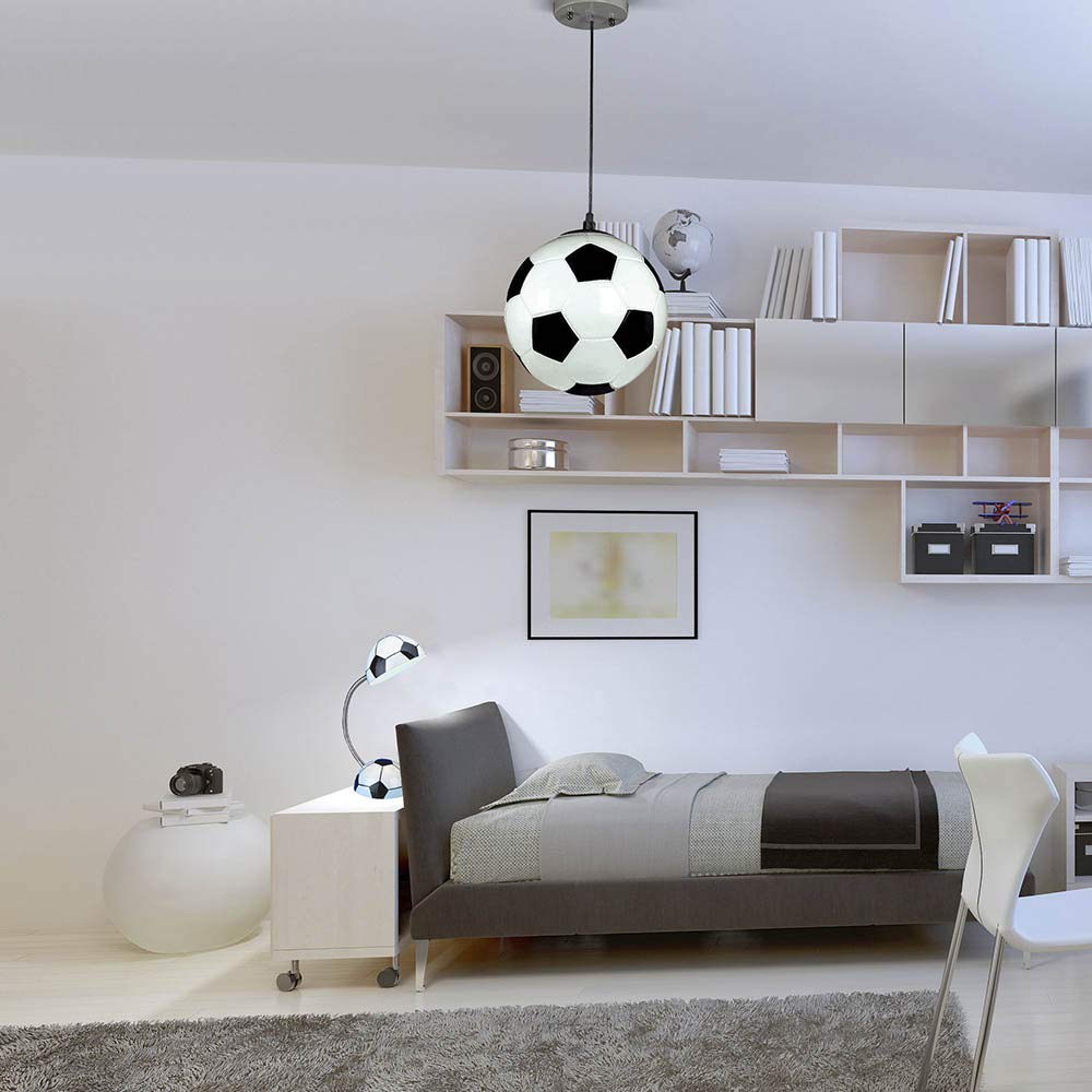wonderlamp W-A000119 Flexo Infantil Futbol, Blanco/Negro