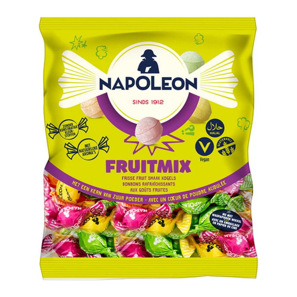 Napoleon Cukierki | Napoleon Fruit Mix | Opakowanie XXXL | Napoleon Candy Sours Różne | Napoleon Kwaśne Cukierki | 4989.5 g | 5000 g