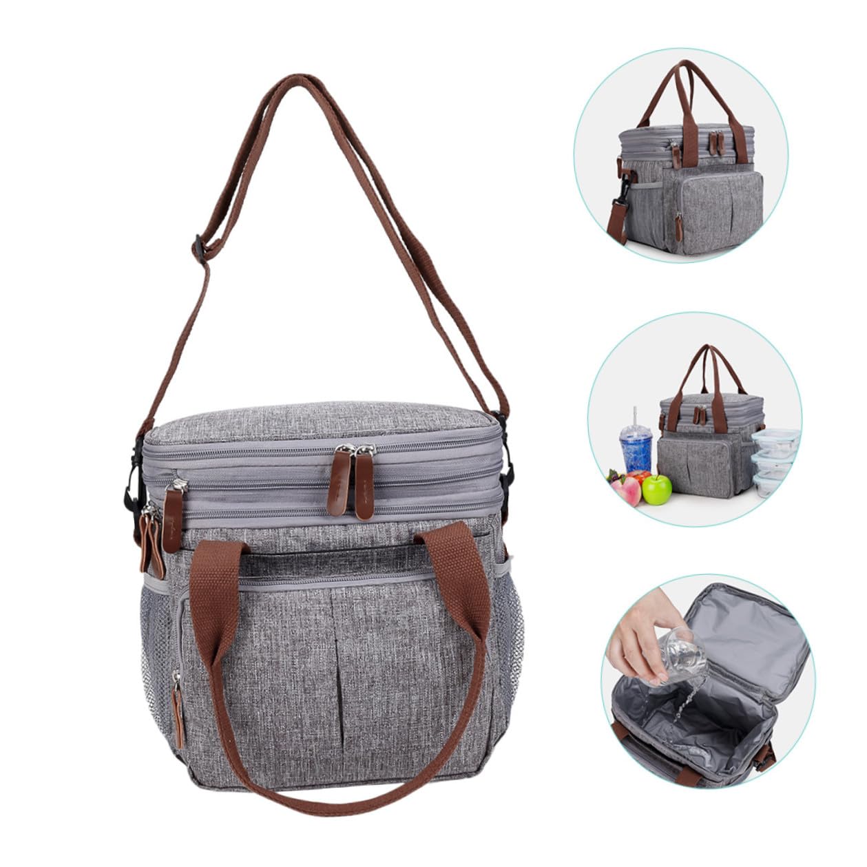 Große Lunch Bag Wasserdichte Bento Tasche mit Isolierung und Frischhaltefunktion für Erwachsene Outdoor Picknick und Praktische Aufbewahrung