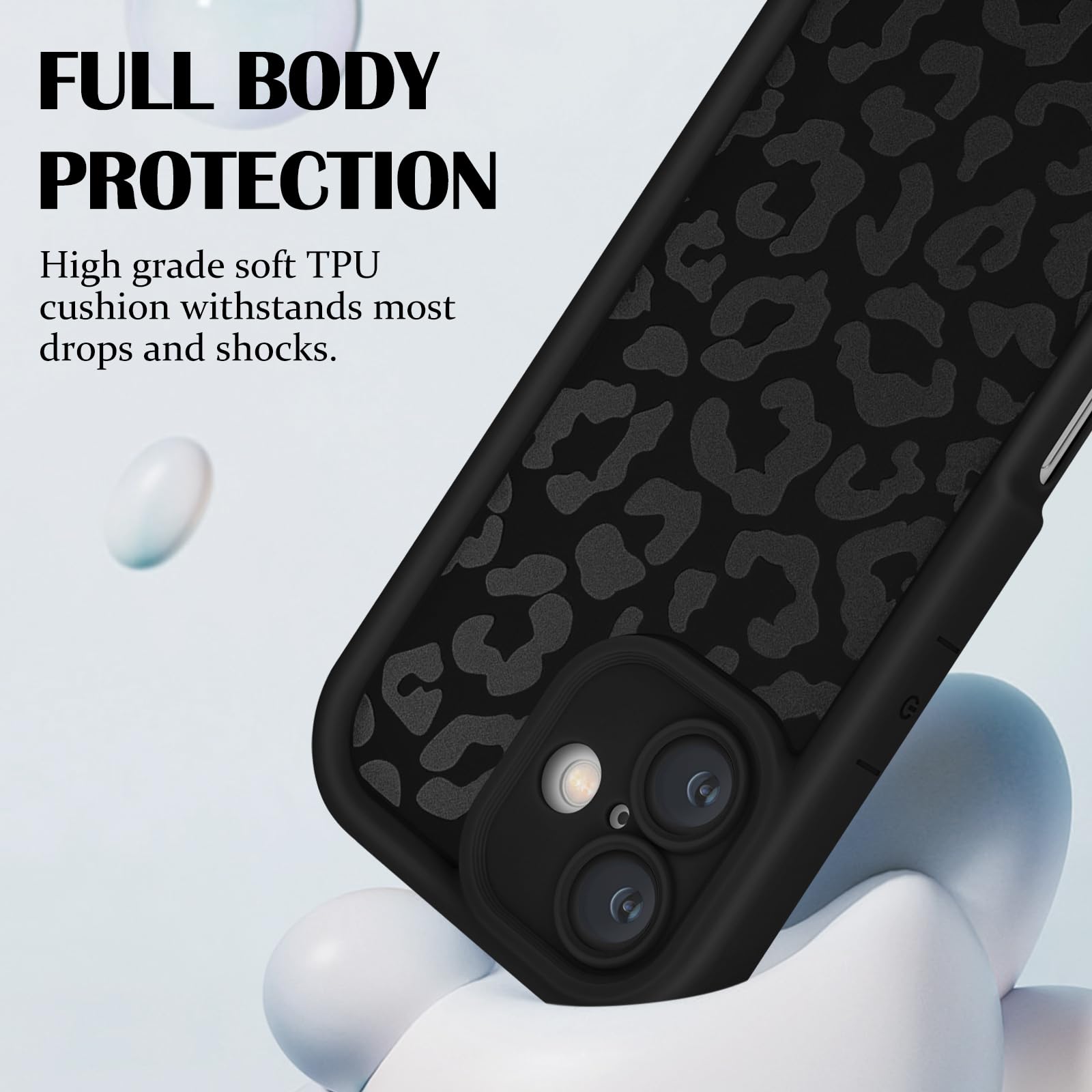 Newseego Custodia Per IPhone 16 Con Stampa Leopardo Viola - Silicone Morbido Flessibile Con Protezione Fotocamera E Bordi Rialzati - Design Estetico Per Ragazze