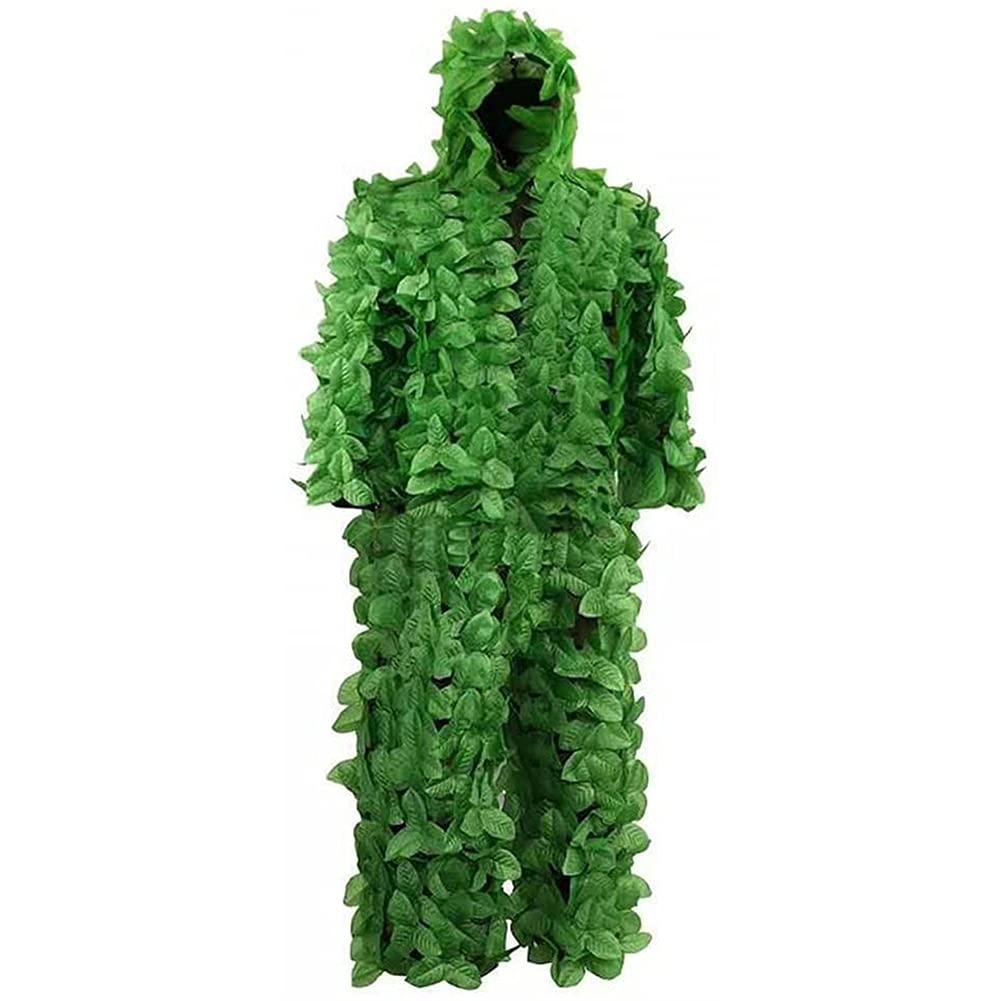 Chillers 3D Leaf Ghillie Anzug, Camouflage Woodland Hunting Geely Suits Camo Outfit Sniper Kostüm für Männer, Jäger, Sniper Airsoft und Paintball Fotografie oder Halloween