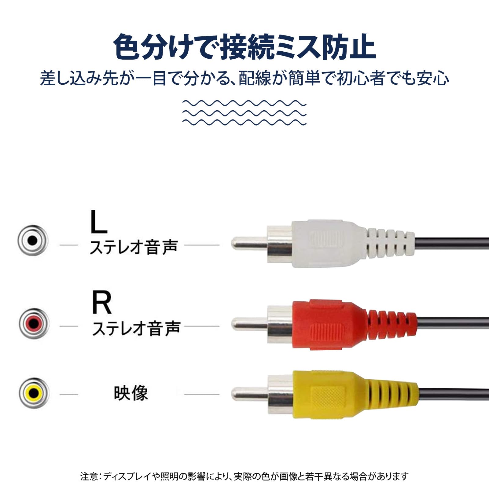Amazon | avケーブル 3RCAケーブル 3対3 AVケーブル 赤白黄 三色AV