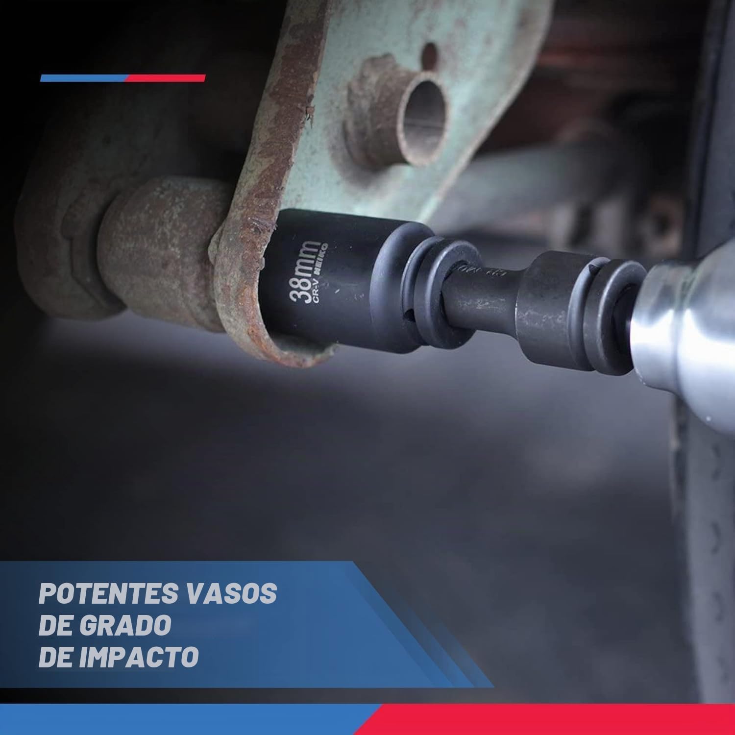 Neiko 02460A - Juego de llaves de impacto profundo de 3/4 pulgadas, surtido de 8 piezas jumbo | Tamaños métricos (26 a 38 mm) | Acero al cromo vanadio
