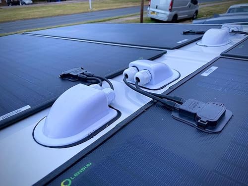 Miniatura 4 de Lensunsolar Panel solar flexible ETFE negro de 60 W 12 V con tira de goma, ultraligero para barco, yate, caravana, cámper