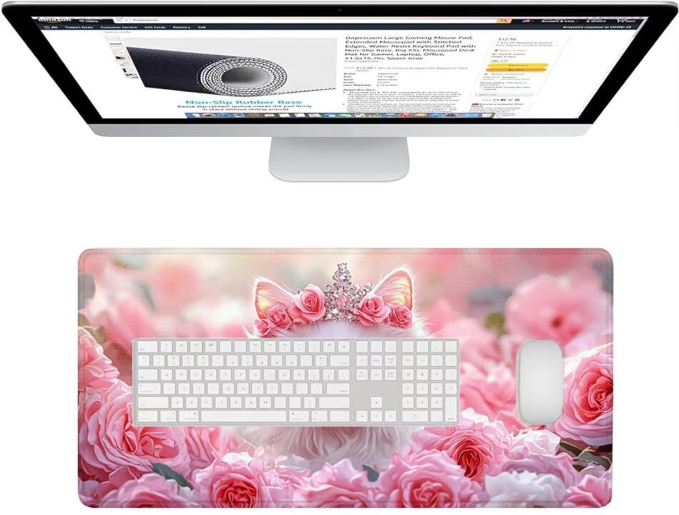 Tapis de souris grand format pour protéger le bureau et stabiliser le clavier