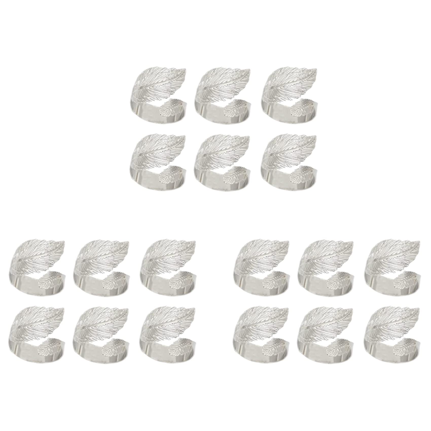 Hndhbfgrt Leaf Napkin Rings Set of 18,Leaves Napkin Rings for Table Setting,Metal Leaf Napkin Holder Rings for Holiday Silver