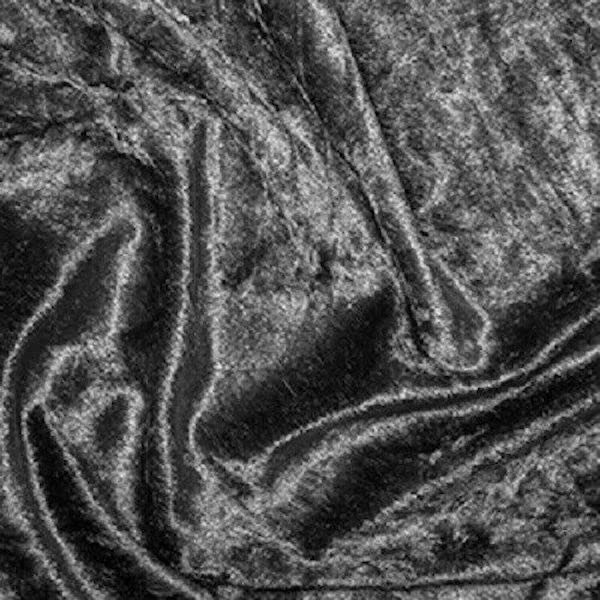 Kayes Textiles Crushed Velvet Fabric - Costumes Tablecloths Craft fairs Display Tables - 2.5m lengths (Dark Silver)